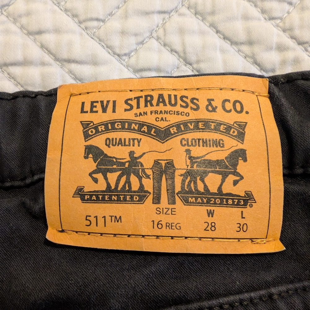 Levi's Jeans Boy's Size 16R 28x30 Black 511 Style Slim (0033)